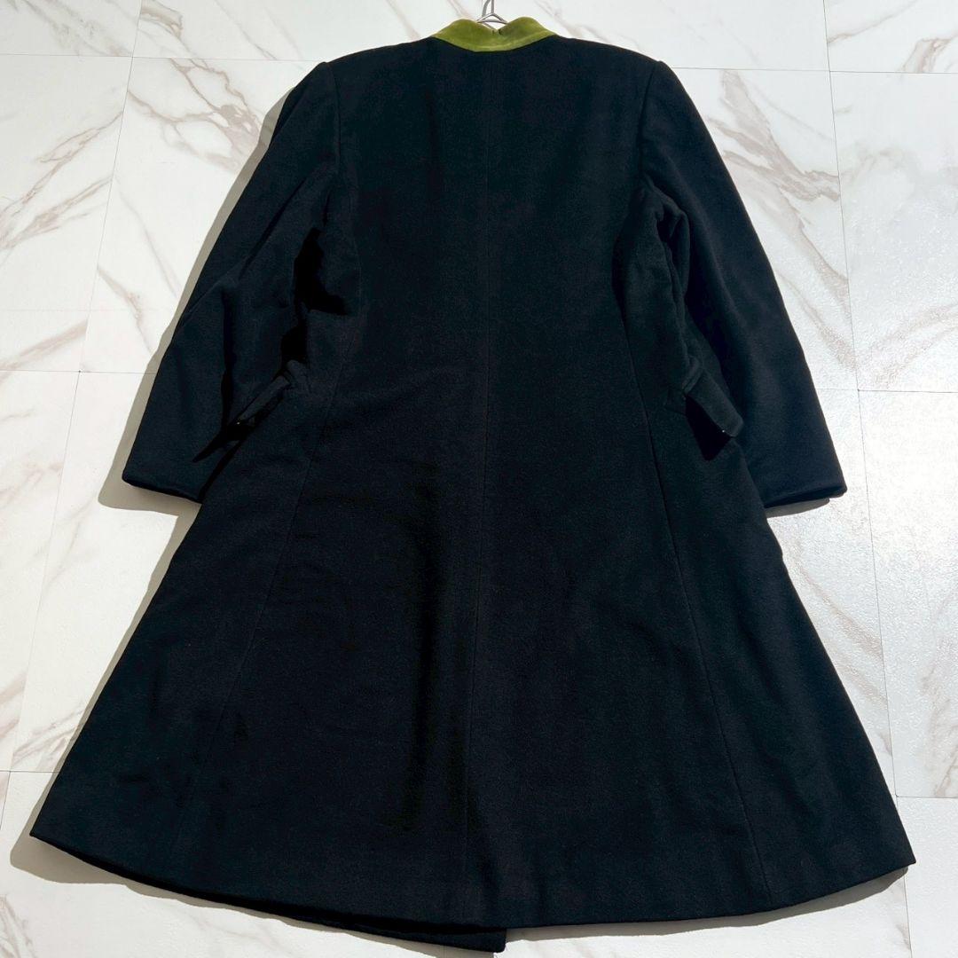 鑑定済・美品 エルメス カシミヤ100% ロングコート ナポレオンコート