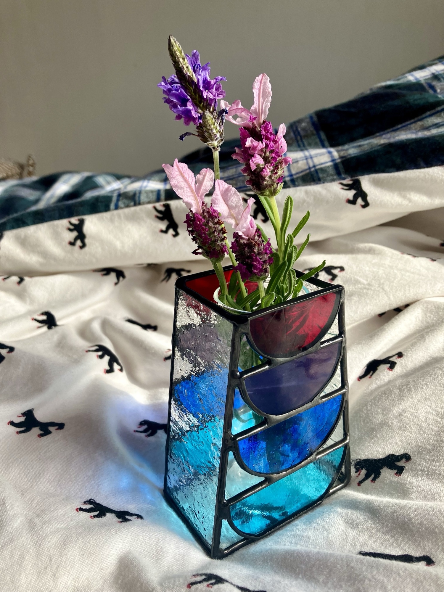 ステンドグラス(ハンドメイド) 6点おまとめ 色鉛筆、ハウス、パネル