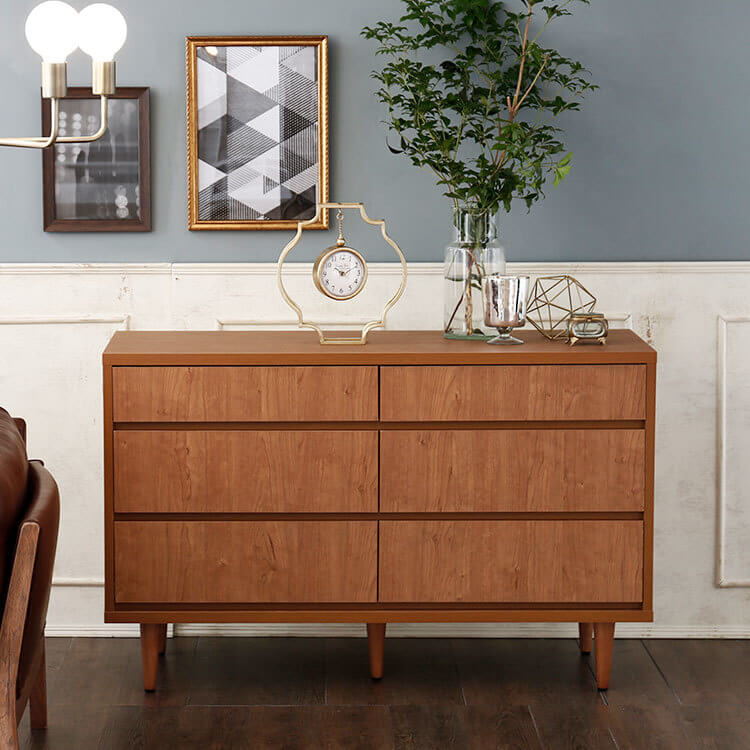 日本製の収納チェスト(アルダー/ウォルナット)ロータイプ/ハイチェスト