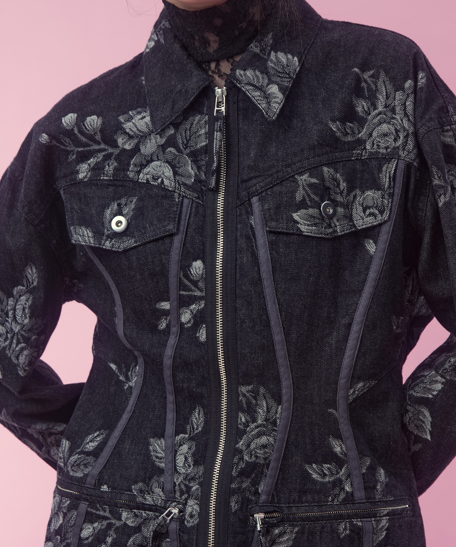 別注 ROSE DENIM JACKET(36 BLACK): FETICO: WOMENS｜ STUDIOUS ONLINE