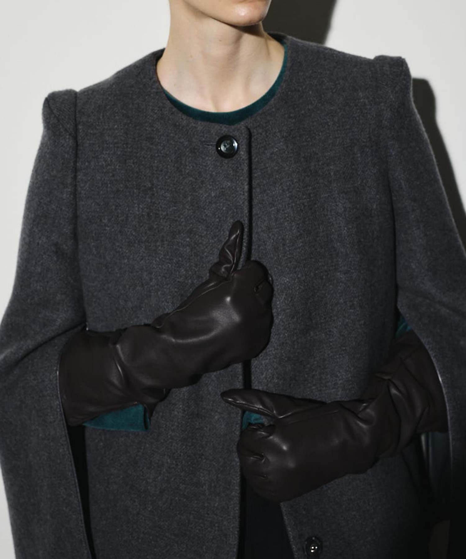 Collarless mode long CT(36 DARK GREY): RIM.ARK: WOMENS｜ STUDIOUS