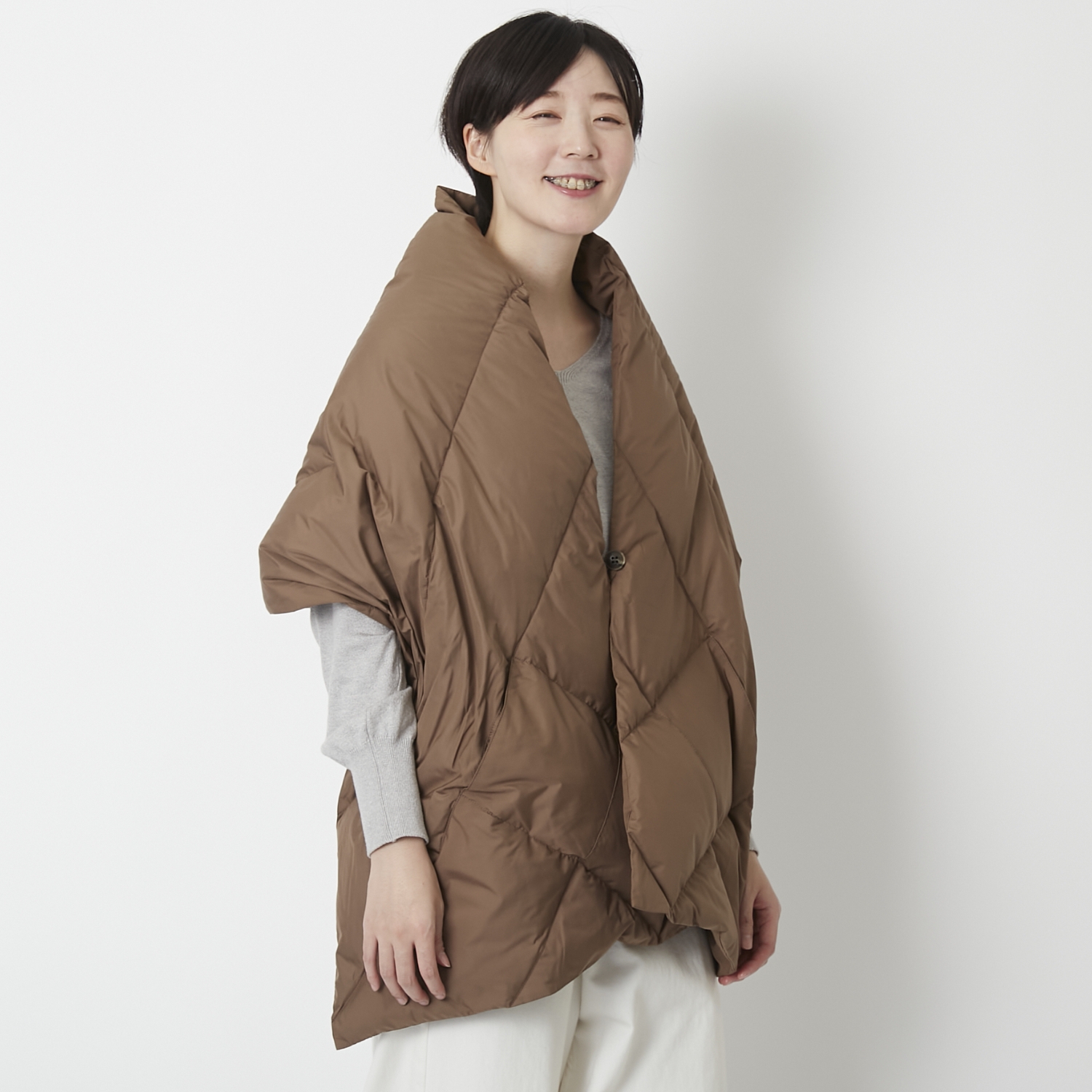 KWD/ダウンショール グリーンダウン -サッと羽織れてしっかり